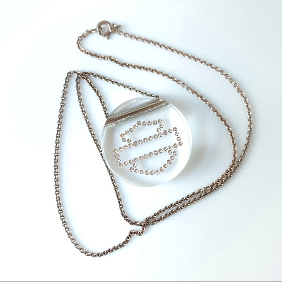 Harley-Davidson Jewelry - Clear Lucite Rhinestone Harley Davidson Necklace